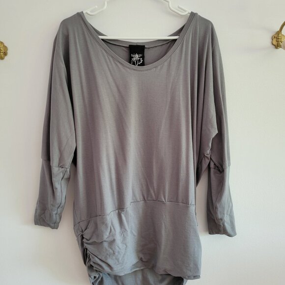 Lilikoi Womens Ruched Bamboo Top Size L 'Iris' - Picture 4 of 5